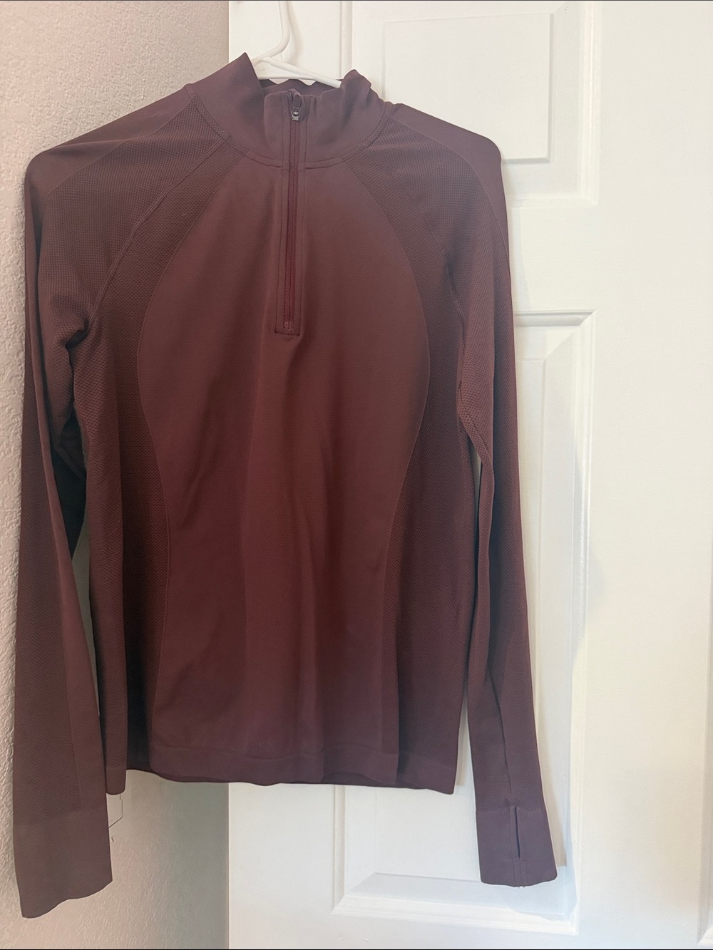 Sweaty Betty Long-Sleeve Half-Zip Top - Burgundy